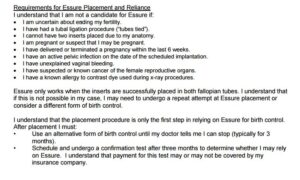 essure patient decision checklist