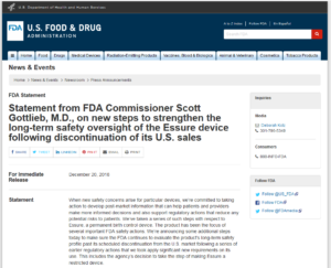 FDA safety study Essure